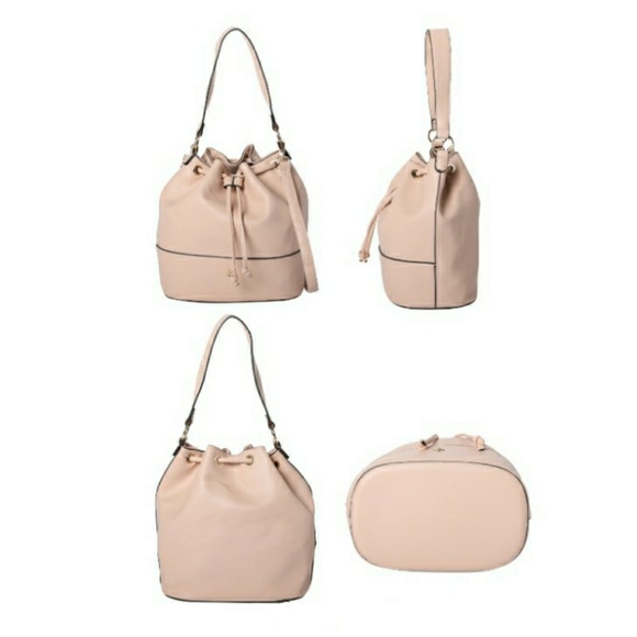 🆕Pink Faux Leather Bucket Bag with Shoulder Strap - Picture 5 of 6